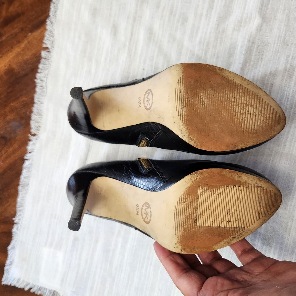 Michael Kors Python Embossed Booties Letter Black… - image 7